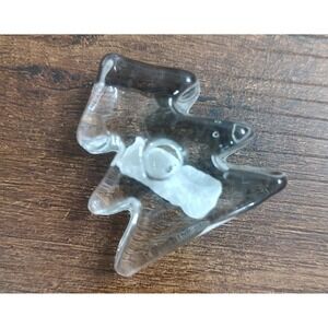 Biedermann Pine Christmas Tree Glass Figurine Mini Taper Candle Holder A15